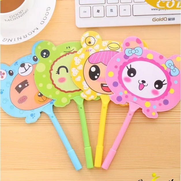 Pulpen Gel Kipas Karakter Lucu
